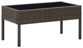 vidaXL barna polyrattan kerti asztal 75 x 40 x 37 cm