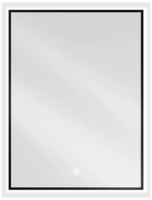 Mexen Erma, LED fürdoszobai tükör háttérvilágítással és fekete kerettel 60x80 cm, 6000K, páramentesíto, 9814-060-080-611-70