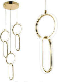 Led Függőlámpa Arany Mennyezeti Hármas Gyűrű Állítható A Nappaliba