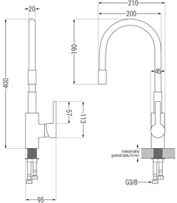 Mexen FLEX - Magas csap / mosogató, fehér / króm, 670900-02