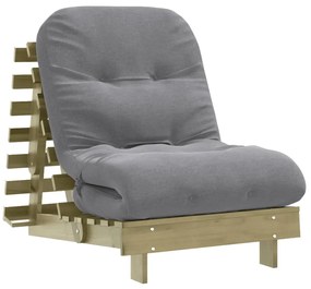 tömör impregnált fenyőfa futon kanapéágy matraccal 70x206x11 cm