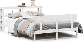 vidaXL fehér tömör fenyőfa ágy matrac nélkül 140x190 cm