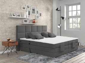 Elektromos állítható ágy, boxspring, szürke, 180x200, MURKO NEW