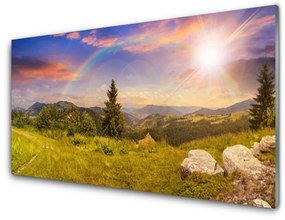 Akrilüveg fotó Mountain Meadow Nature Sky 100x50 cm