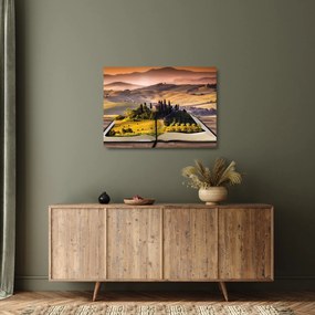 A táj egy könyvben képe (üvegen) (70x50 cm)