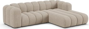 Bézs zsenília sarokkanapé (jobb oldali-heverő résszel) Lupine – Micadoni