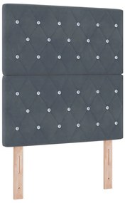 Ágykeret matraccal Sötétszürke 80x200 cm Bársonyos