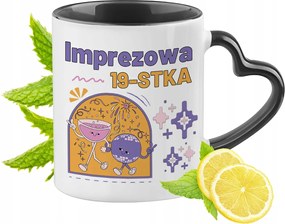 Születésnapra 19 19-as Fekete Bögre Szív Alakú Füllel Ajándék