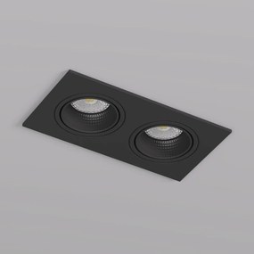 Rodvig series double head recessed ceiling downlight — DK/EU-3072-BK