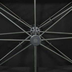 fekete dupla tetejű konzolos napernyő 400 x 300 cm