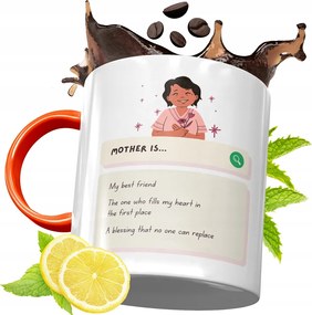 Narancssárga Bögre Anyák Napjára Ajándék fényképes nyomattal