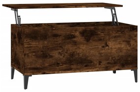Füstös tölgy színű szerelt fa dohányzóasztal 90 x 44,5 x 45 cm