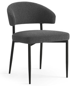 MAZZONI EXPORT IRIS Antracitszürke [Sötétszürke] (Monza 130 szövet) - MODERN LOFT BOUCLÉ KÁRPITOZOTT SZÉK NAPPALIBA/ÉTKEZŐBE