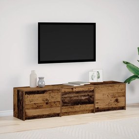 TV Szekrény LED Régi Fa 162.5x34x40 cm Műszaki Fa