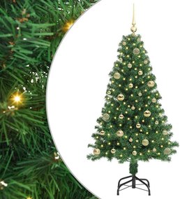 vidaXL Mű karácsonyfa 150 LED-del Zöld 150 cm PVC és Acél és Műanyag