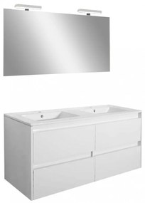 Porto Prime 120 komplett fürdőszoba bútor tükörfényes fehér színben