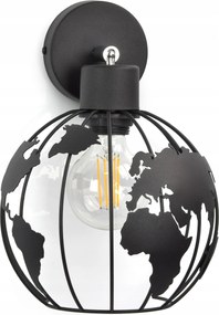 Fali lámpa Globus Fekete Fehér Szürke