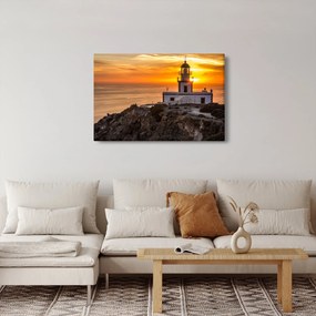 Világítótorony naplementekor képe (90x60 cm)