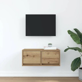 vidaXL kézműves tölgy színű szerelt fa TV-szekrény 60x31x25,5 cm
