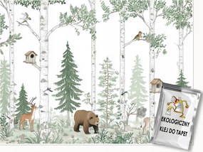 Fotótapéta Gyerekeknek Erdő Állatok Fák Gyerekszoba 400x280