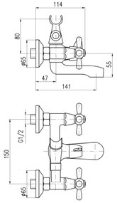 RAV Slezák MK154.5 - MORAVA kádcsaptelep, fényes króm