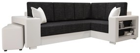 Sarok ülőgarnitúra Lush (fekete + fehér) (J). 1062060