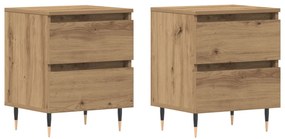Éjjeli szekrények 2 db Kézműves tölgy 40x35x50 cm Műzott anyag