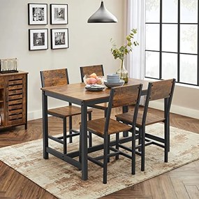 Étkezőszék 2 darabos készlet, Rusztikus Barna és Fekete