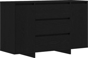 vidaXL Széf fiókkal Fekete tölgy 120 x 41 x 75 cm Faanyag