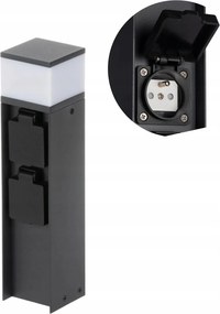 Kerti világító oszlop elektromos aljzatok Dasten G9 30cm Fekete