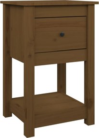 vidaXL mézbarna tömör fenyőfa éjjeliszekrény 40 x 35 x 61,5 cm