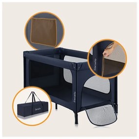 Lionelo - Utazóágy JASMIN EASY FOLD Tengerészkék