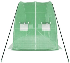 zöld acélvázas melegház 12 m² 6 x 2 x 2,85 m