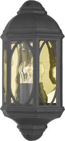 DAR LIGHTING TEN2122 TENBY Klasszikus Kültéri Fali Lámpa Fekete, Átlátszó E27 IP43