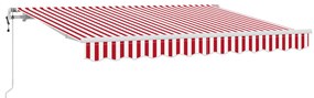 Automatikus Behúzható Napernyő Piros és fehér 350x200 cm