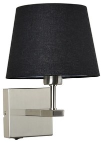ITALUX NORTE szövet burával, nikkel lámpatesttel fali lámpa fekete, E27, IT-WL-1122-1-A-SN-RO-BL