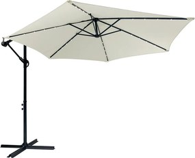 AVENBERG SUNNY LED 300 Nagy állítható napernyő, átmérő 3M, bézs