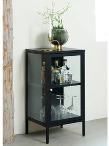 Fekete fém tálalószekrény 45x85 cm Carmel – Unique Furniture