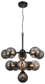 Endon 101147 - Kábelre függesztett csillár OSCAR 11xG9/18W/230V fekete/füstszínű