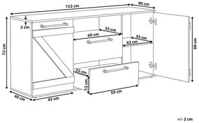 Rusztikus Komód Világosbarna És Fekete Színben SALTER Beliani