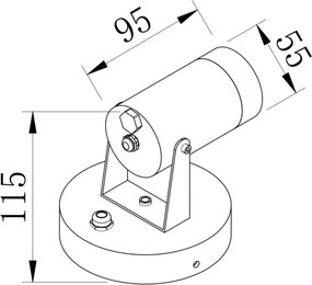 MAYTONI O025WL-01B SCOPE Modern Kültéri Fali Lámpa Fekete GU10 IP65