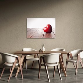 Egy fából készült szív képe (üvegen) (70x50 cm)