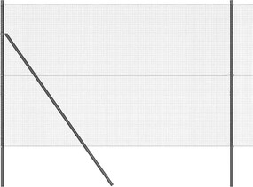 vidaXL Kerítésoszlop Szürke 10 x 1,6 m (16 x 16 mm háló) Acél és PVC