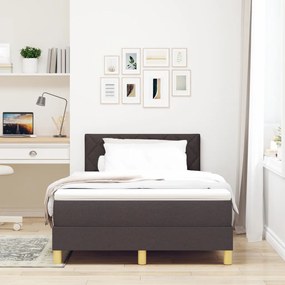 Box Spring Ágy Matraccal &amp; LED Sötétbarna 120x200 cm Szövet
