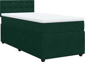 vidaXL sötétzöld bársony rugós ágy matraccal 80 x 200 cm