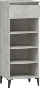 vidaXL betonszürke szerelt fa cipőtartó 40x36x105 cm