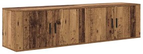 vidaXL Fali TV szekrény szett 2 pcs Öreg fa 80 x 34,5 x 40 cm Faanyag