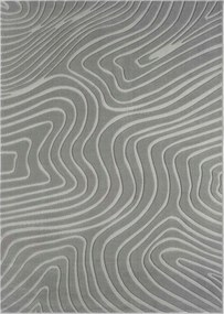 Nappali szőnyeg 200x300cm,puha haj, szürke modern kivágott 3d minta