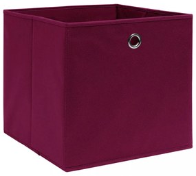 10 db sötétpiros szövet tárolódoboz 32 x 32 x 32 cm