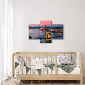 Kép - panoráma a városra, Budapest, Magyarország (90x60 cm)